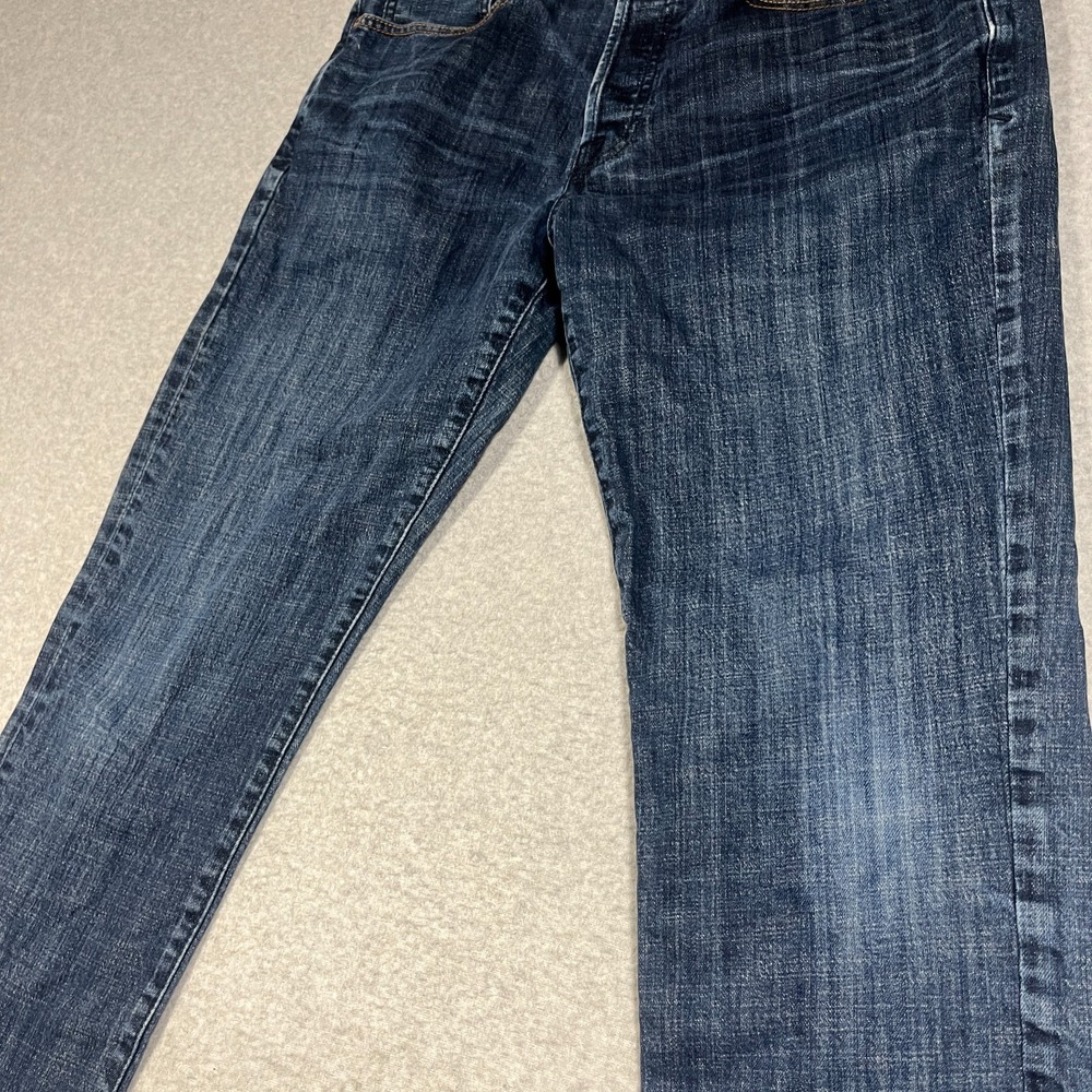 Lucky Brand Jeans Mens 32x30 (Tag 33x32) Blue Heritage Slim 121 Cotton Denim - Picture 2 of 11